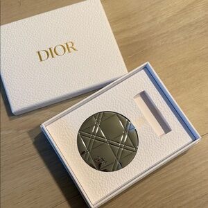 Dior Silver Cannage Pocket Mirror